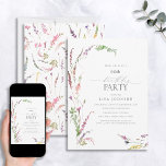 Convites 60.o Aniversário Ciclagem Floral Elegante de Flore<br><div class="desc">Você está fazendo uma festa para um aniversário especial de 60 anos? Faça uma declaração inesquecível com o nosso legante Convite Floral para Cores de Água Flórida de Flor de Flor Selvagem! Apresentando um arranjo casual de lavanda lilás macia, flores silvestres cor-de-rosa-pincel, amarelas e poeirentas, e belo verde botânico, este...</div>