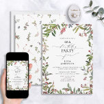 Convites 60.o aniversário WWITday Winter Wildflower Berry W<br><div class="desc">Celebre um aniversário de 60 anos em estilo com este maravilhoso 60º Aniversário de inverno Berry Watercolor Convite! Apresentando um quadro elegante de lindíssima aquarela natural, flor silvestre e bagas vermelhas, cria o cenário perfeito para honrar esta ocasião especial. Além disso, você pode personalizar o convite com detalhes pessoais escritos...</div>