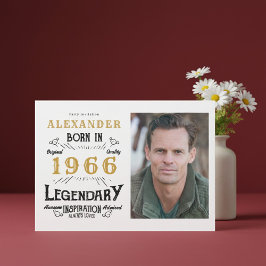 Convites 60th Birthday 1966 Legend White & Gold Photo