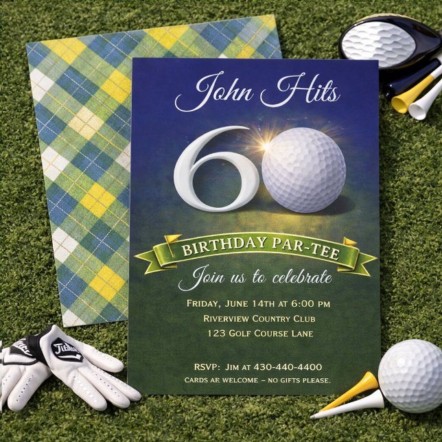 Convites 60th Birthday Golf Theme  (Criador carregado)