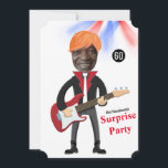 Convites 60th Mens 🎸 🤣 Rockstar Birthday Guitar Funky Div<br><div class="desc">Feliz aniversário ao meu astro favorito. Adicione seu rosto a esta pedra e faça um presente engraçado. Excelente para quem ama rock 'n roll. #rockstar, #aniversario, #rockandroll, #engraçado, Add Face Rock Star Engraçado Guitarra Men Aniversário 🎶 Rock em 60 com estilo, risos, e muito funk! Este engraçado cartão de aniversário...</div>