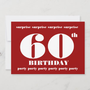 Convites 60th SURPRISE Birthday Party Invitation Template