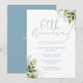 Convites 60th Wedding Anniversary Greenery Floral