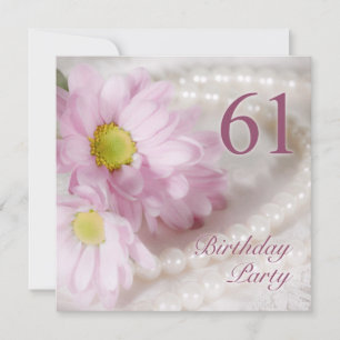 Convites 61st Birthday party invitation with daisies