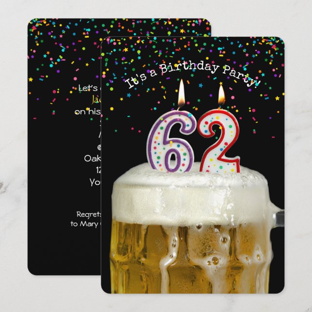 Convites 62º aniversário do Beer Party (Frente/Verso)