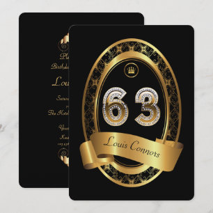 Convites 63rd, homem da mulher da festa de aniversário, co