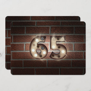 Convites 65ª Festa de aniversário de luzes laterais acesas