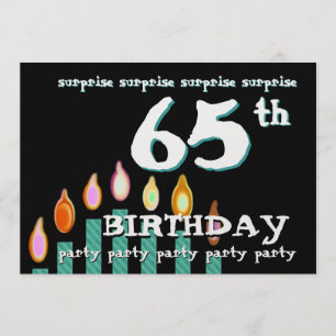 Convites 65ª Velas de Aniversário SURPRESA