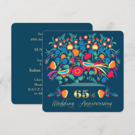 Convites 65º Aniversário de Casamento Arte Folclórica