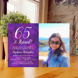 Convites 65 e Aposentado Elegante Aniversário Aposentadoria