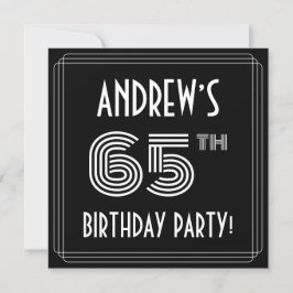 Convites 65th Birthday Party: Art Deco Style w/ Custom Name