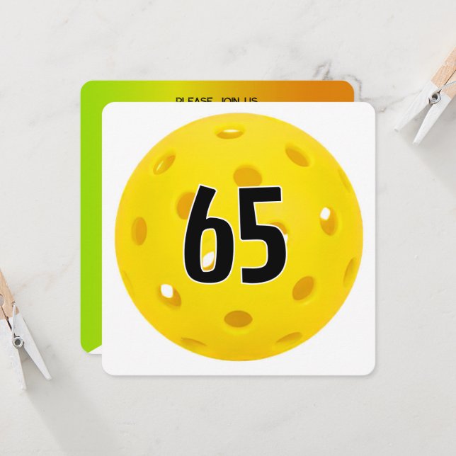 Convites 65th Birthday Pickleball Party (Frente/Verso In Situ)