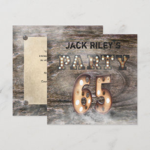 Convites 65th festa de aniversário nas luzes e na névoa