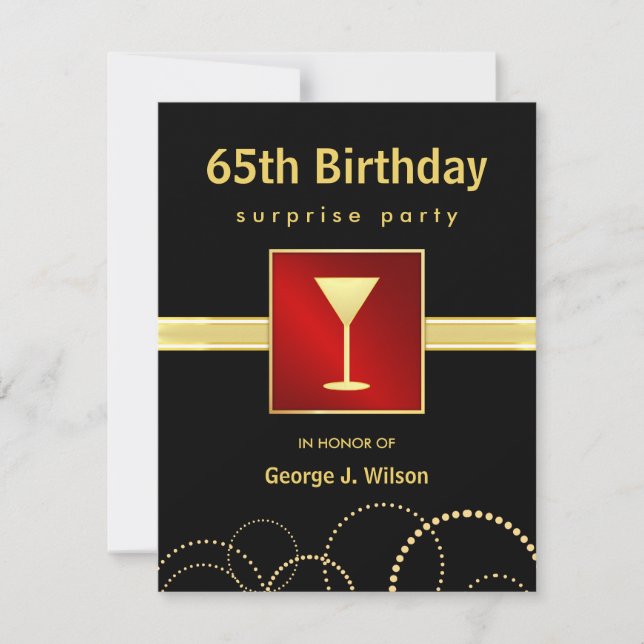 Convites 65th Partido de surpresa do aniversário - foto (Frente)