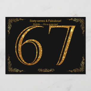 Convites 67.a Festa de aniversário,Gatsby styl,dourado pre