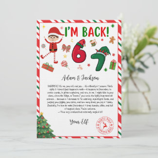 Convites 6 7 elf arrival letter - funny elf letter - 67