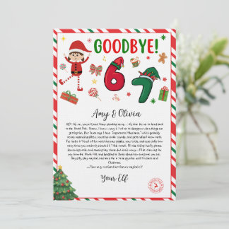 Convites 6 7 elf goodbye letter - funny elf letter - 67