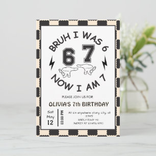 Convites 6 7 Meme 7º Aniversário Retro