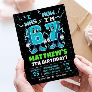 Convites 6 7 Meme Grafite Seis Sete Aniversário