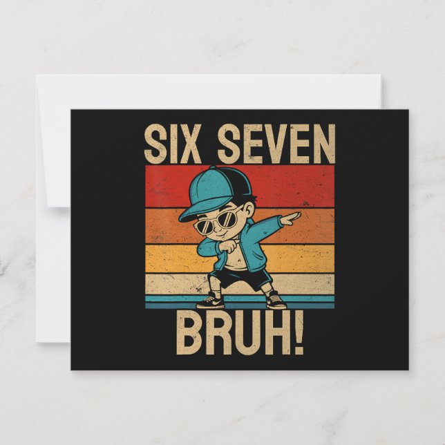 Convites 6 7 Números Dabbing Seis Sete Cara (Frente)