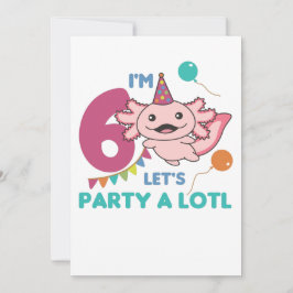 Convites 6 Birthday Axolotl, 6 anos, Sweet Axolotls S