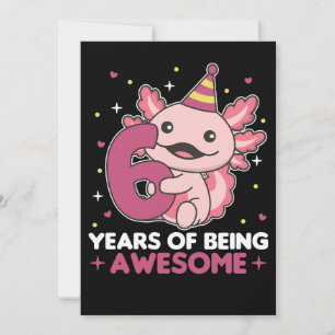 Convites 6 Birthday Axolotl, 6 anos, Sweet Axolotls S