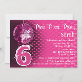 Convites 6 Birthday Disco Party