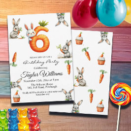 Convites 6 de Bunnies e Carrots