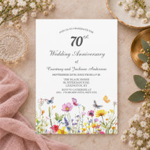 70º Aniversário de Casamento Platina com Flores Si
