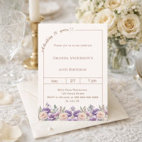 70º aniversário flores de lavanda marfim