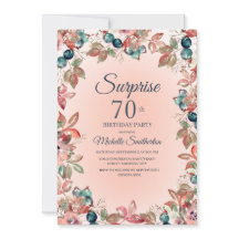 70º Aniversário Surpresa Mulheres Rosa Verde Flora