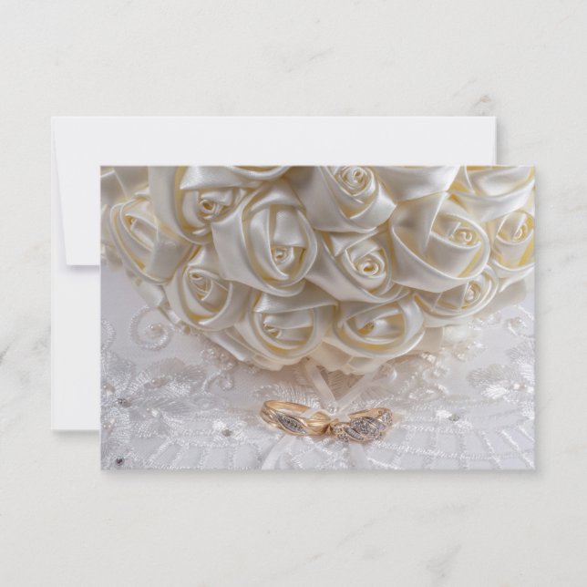 Convites 7060-Ramo de Noiva com Alianças de Casamento (Frente)