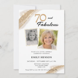 Convites 70 and Fabulous Gold 2 Photo Birthday