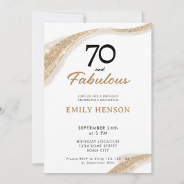 Convites 70 and Fabulous Gold 70th Birthday Invitation