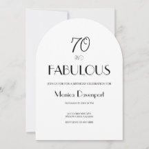 70 and Fabulous Seventy Birthday Invitation