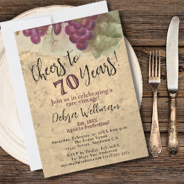 Convites 70 Aniversário Alegra a 70 anos Vintage Rustic
