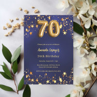 70 aniversário marinho estrelas douradas azuis