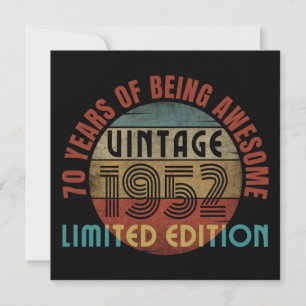 Convites 70 anos de incrível vintage 1952 edição limitada