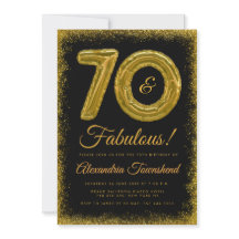 70 & Balões Dourados Fabulosos Aniversário de 70 a