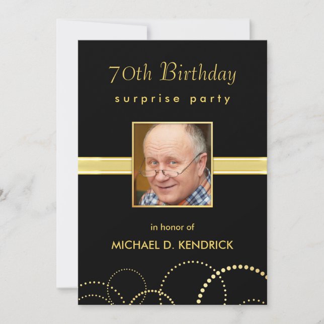 Convites 70 Birthday Adult Milestone - Foto opcional (Frente)