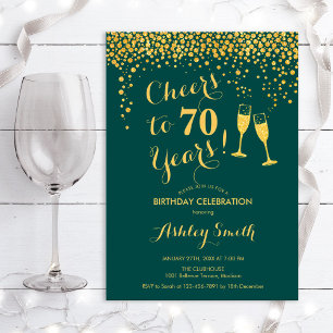 Convites 70 Birthday - Aplausos Para 70 Anos Emerald Green
