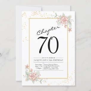 Convites 70 Birthday Blush Floral