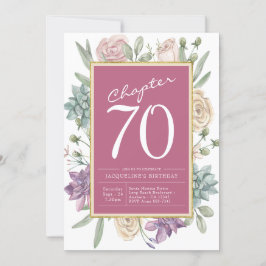 Convites 70 Birthday Floral Surprise Party