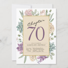 Convites 70 Birthday Floral Surprise Party