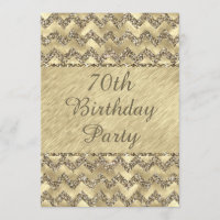 70 Birthday Platinum Glitter Chevrons