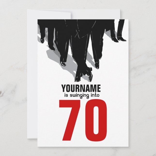 Convites 70 Birthday Swingers Rat Pack (Frente)