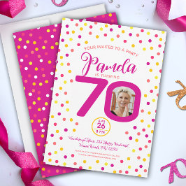 Convites 70 de aniversário fotos personalizadas confete ama