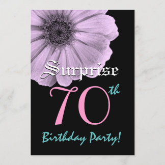 Convites 70 de Aniversário SURPRESA Modelo Púrpura Margarid