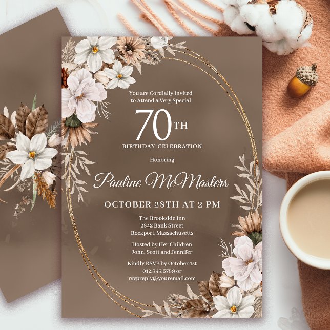 Convites 70 de Buquê branco floral neutro (Need a matching fall Welcome sign? Message me! Party supplies available too!)