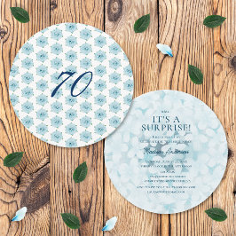 Convites 70 de Hydrangeas Azul Festa de aniversário Surpres